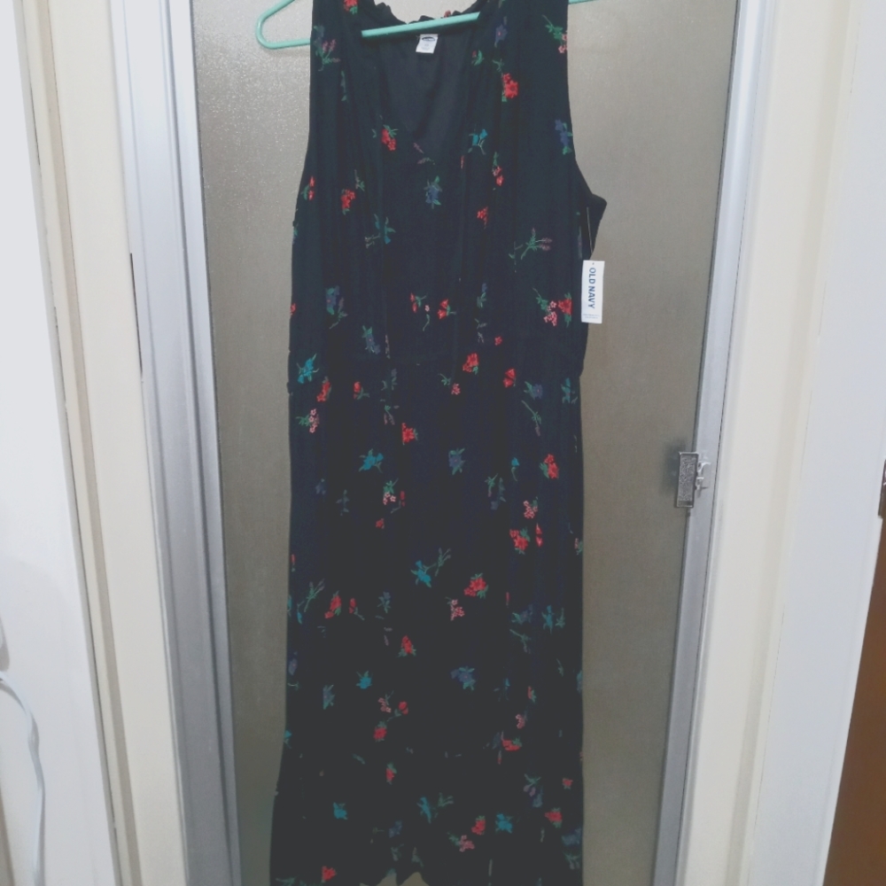 Navy blue floral dress